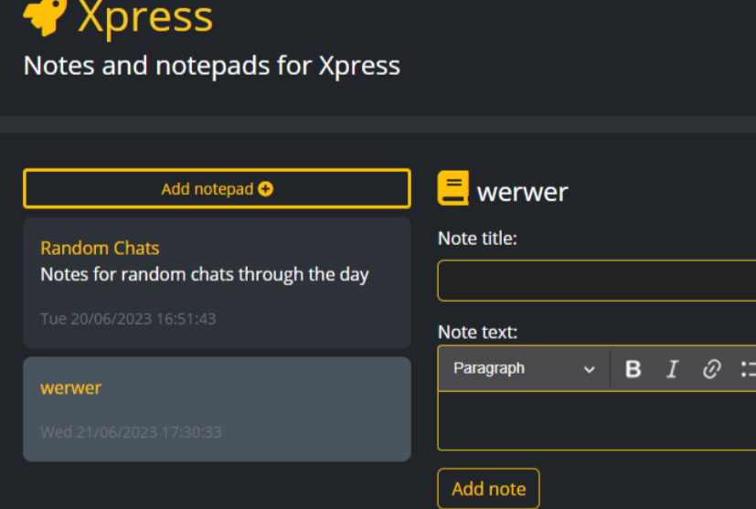 MiNote dashboard preview